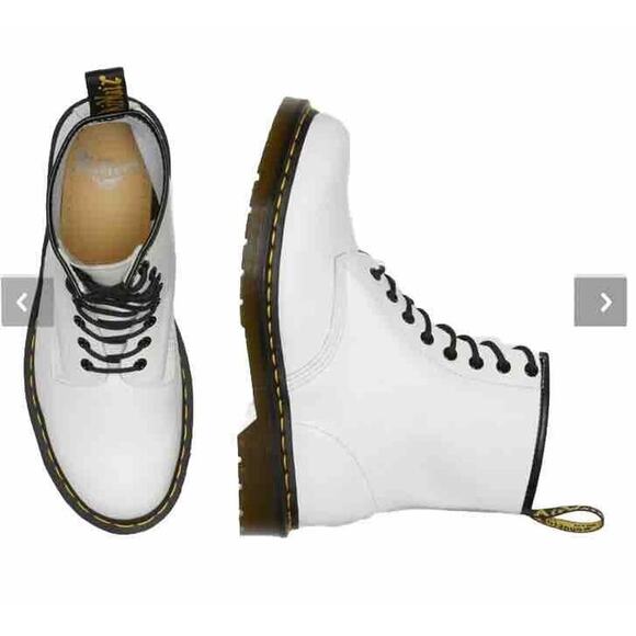 Dr. Martens Lace Up 1460Y Doc Combat Boots Women's Size US 6 Womens White - Picture 6 of 9